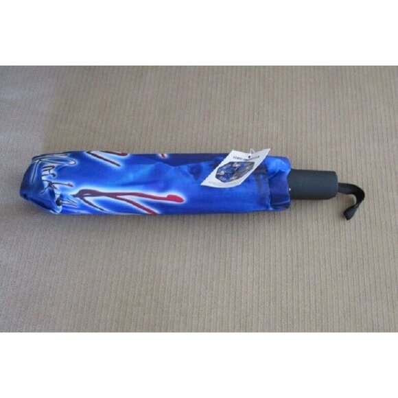 New On Stage Blue 40" Width Elvis Presley Compact Umbrella King of Rock Licensed - Picture 3 of 3